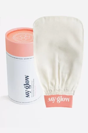 MY GLOW %100 Floş İpek Duş Banyo Kesesi Peeling Eldiveni Bilekten Lastikli Tüm Cilt