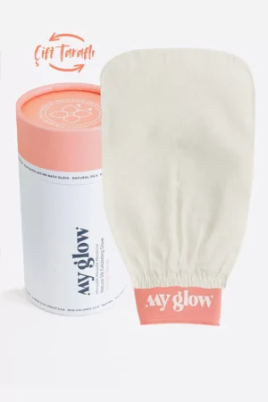 MY GLOW %100 Şiddetsiz İpek Protein İçeren Çift Taraflı Banyo Duş Kesesi Peeling